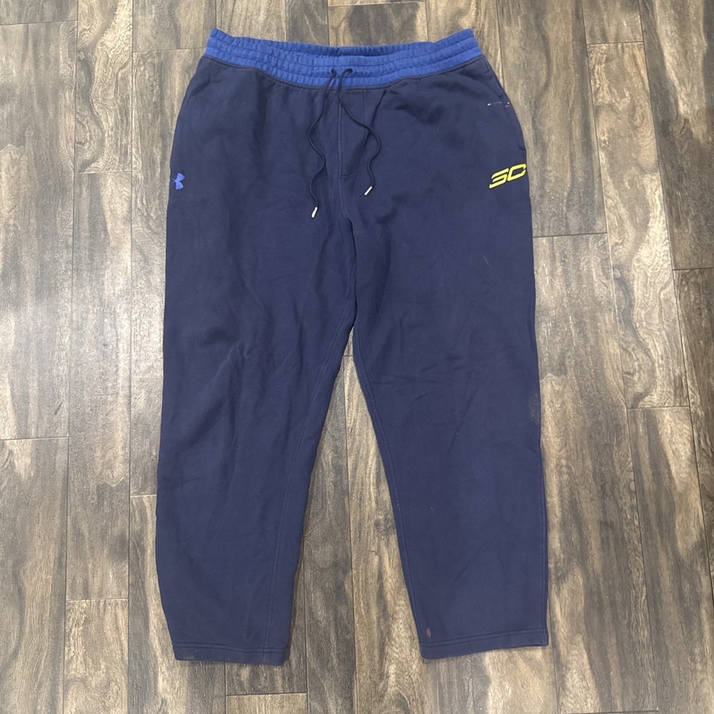 Under‎ Armour Fleece Loose Sweatpants NBA Steph Curry Men's Size 2XL Blue